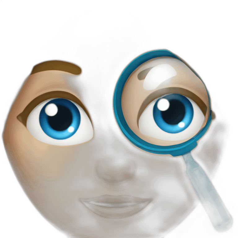 megan smolenyak with blue eyes and magnifying glass emoji