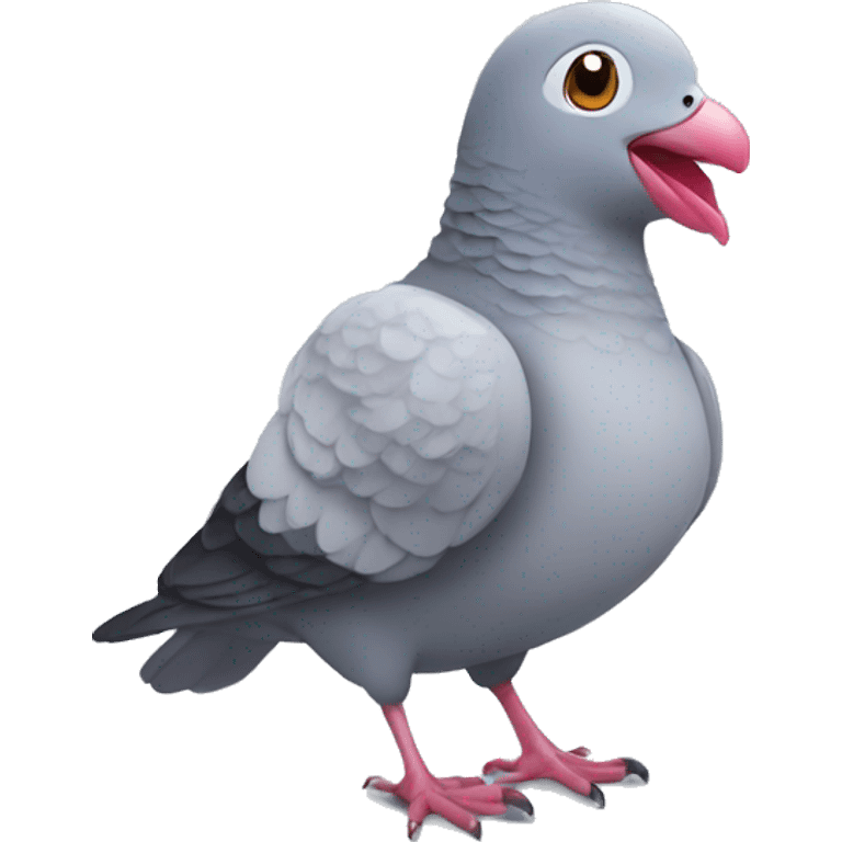 animated 2d cute pigeon with a heart in the beak emoji