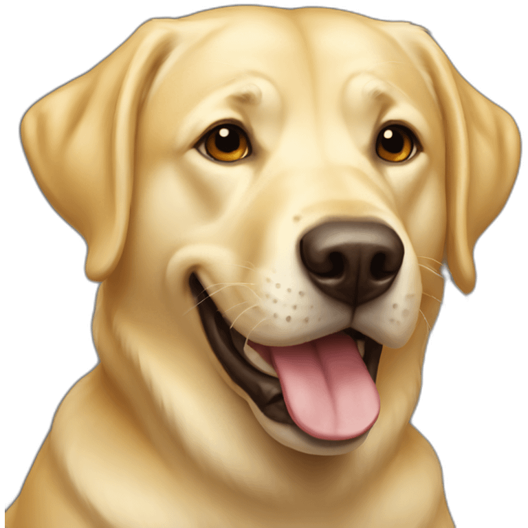 Yellow lab baring teeth emoji