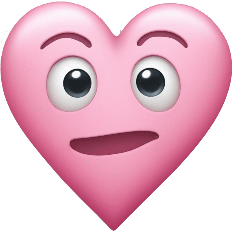 A cute pink heart shaped like a moon emoji