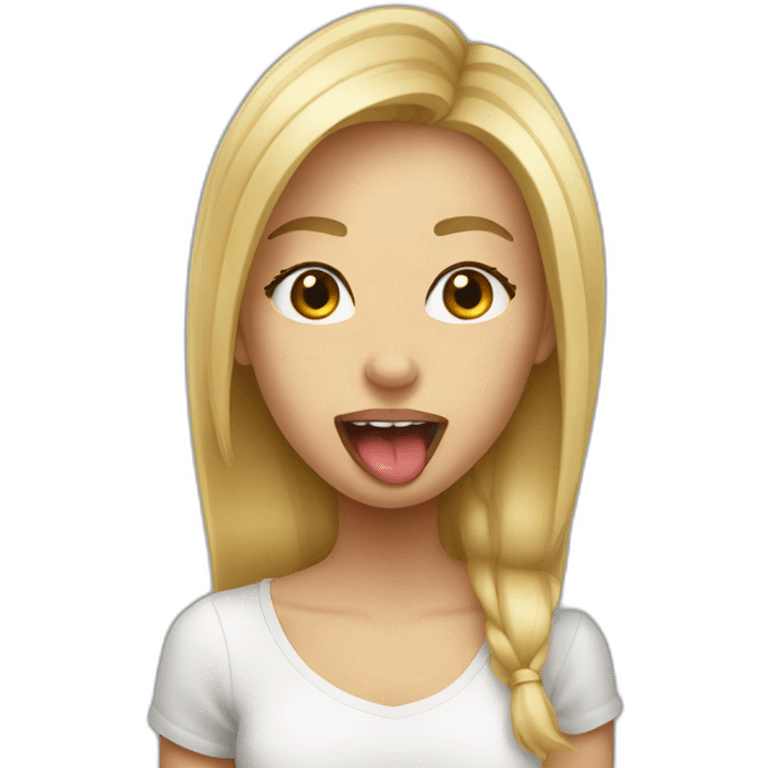 blond girl sticking tongue out emoji