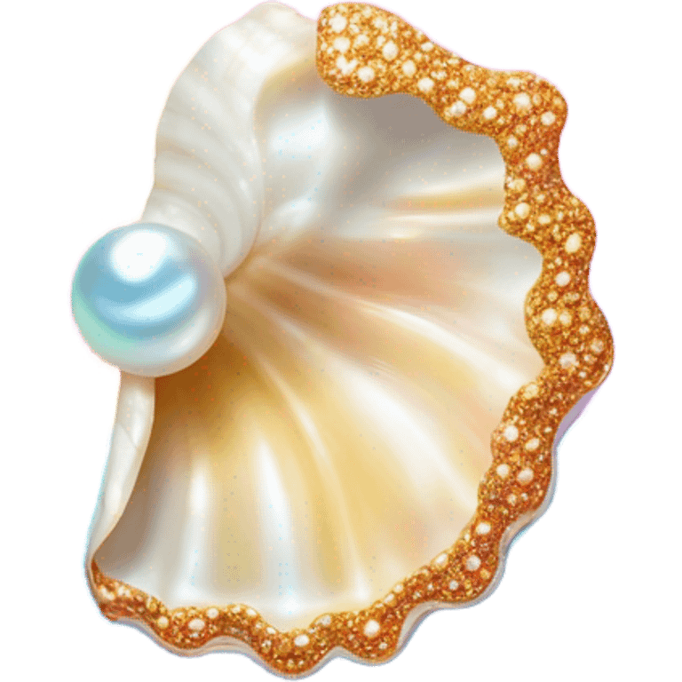 Lisa Frank sparkle open sea shell with pearl  emoji