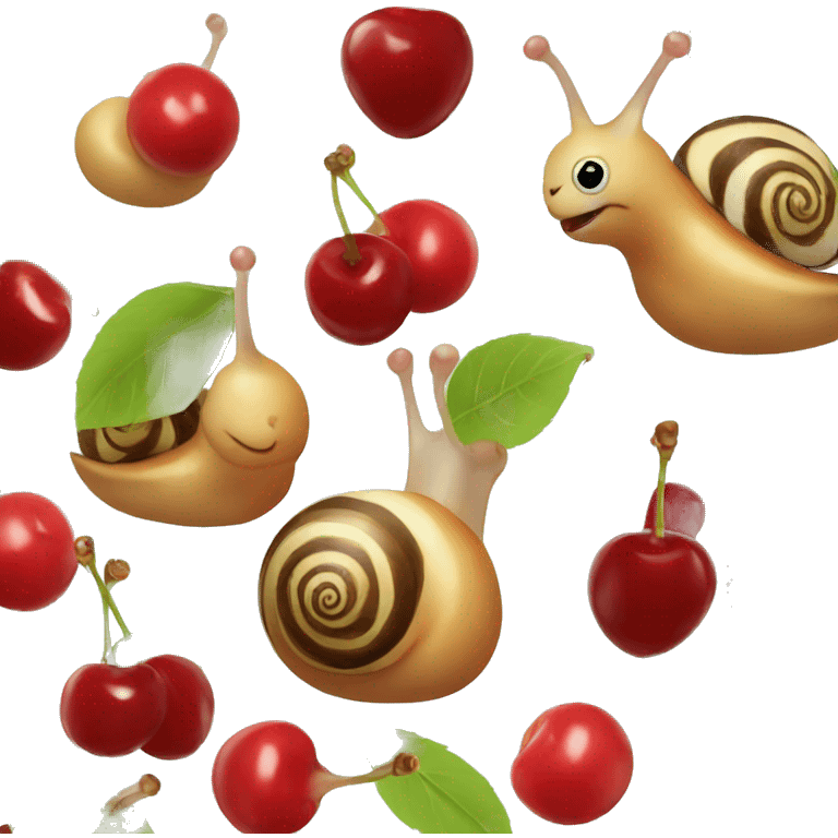 Snail with cherries on chest emoji