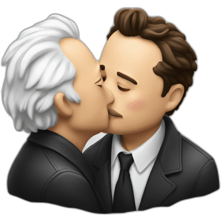 Elon musk kissing Einstein emoji