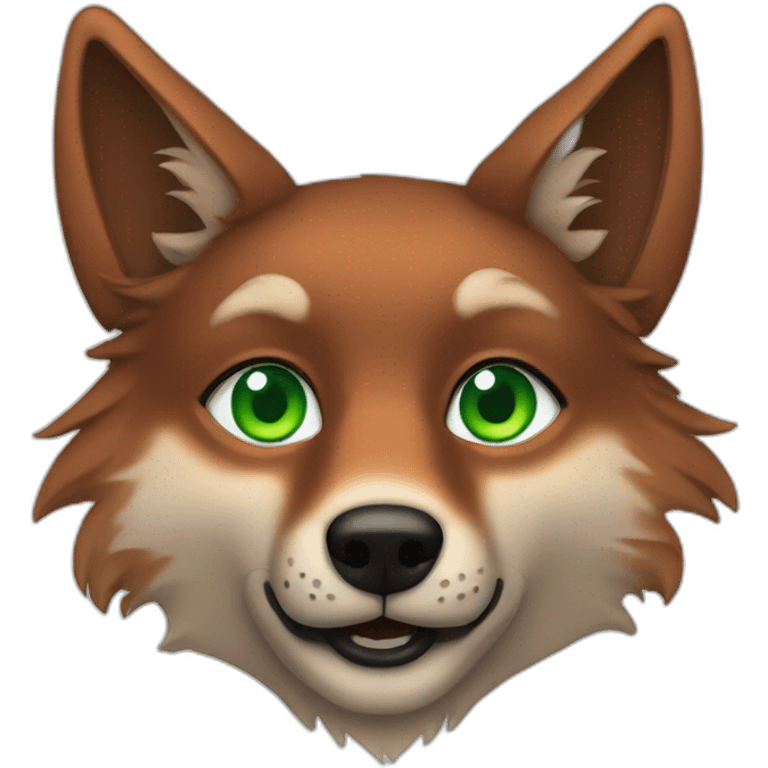 Copper Wolf with green eyes emoji