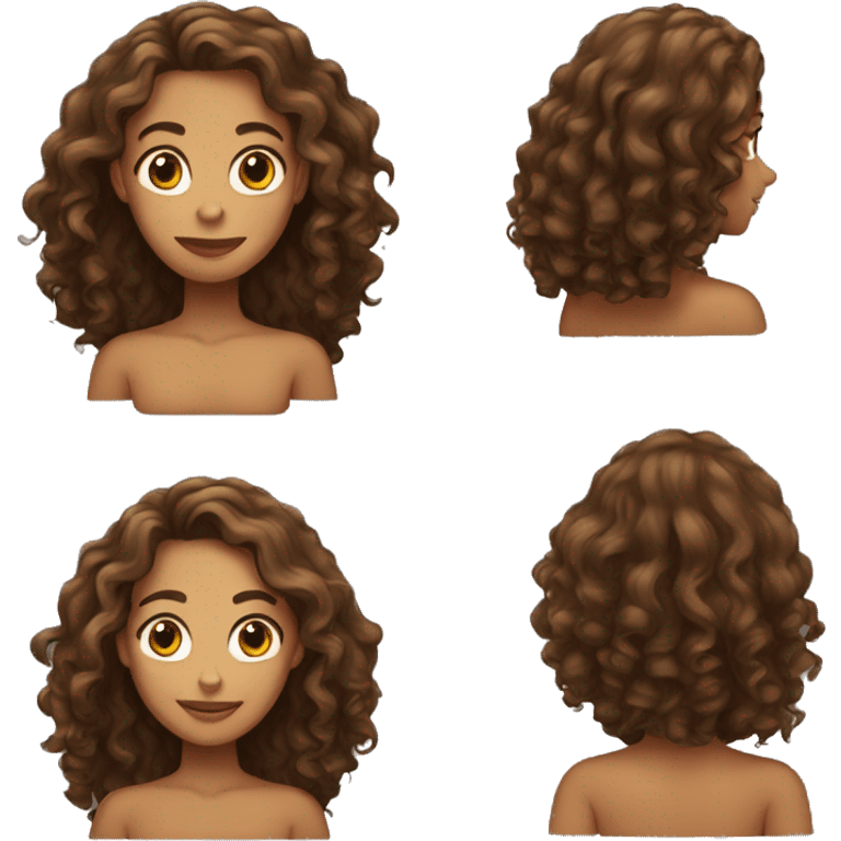 Tan skinned girl with  long brown curly hair emoji