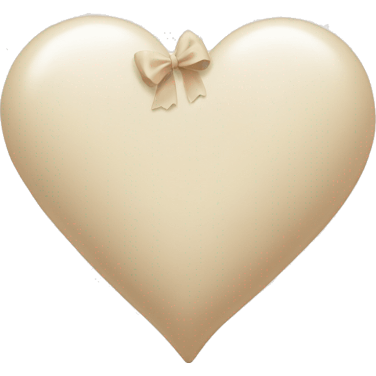 white heart with beige bow emoji