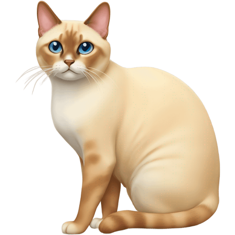 fat flame point Siamese cat ￼ emoji