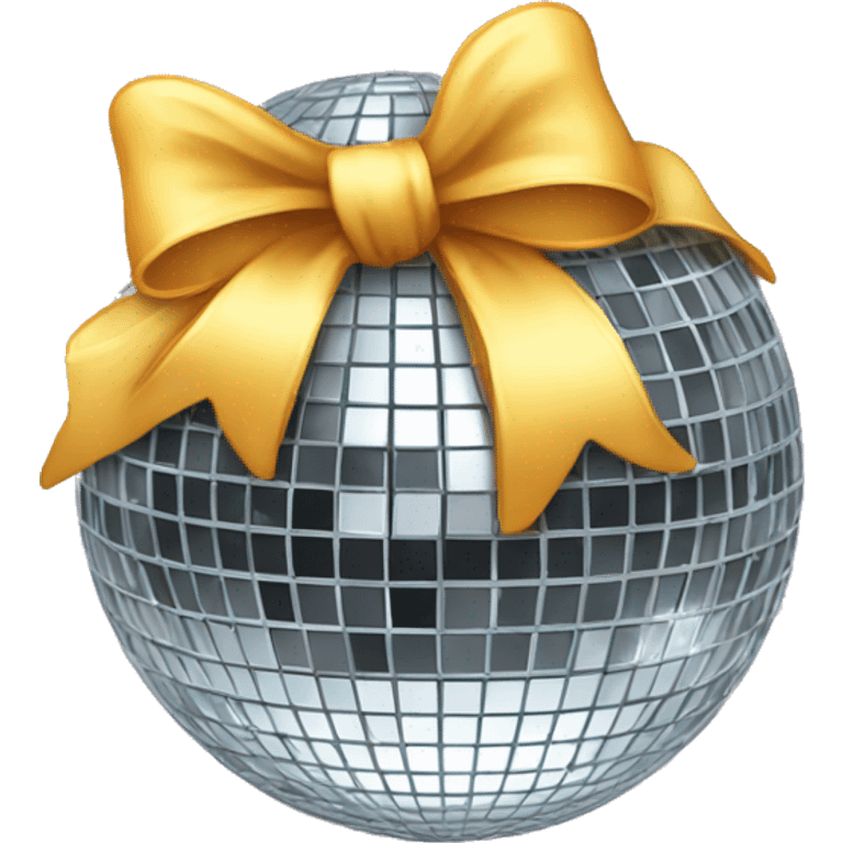 A disco ball with a bow emoji