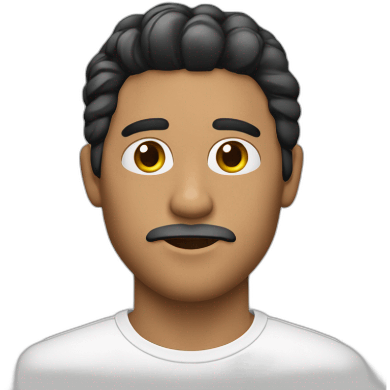 Hombre con pelo blanco polera de Brasil una mascarilla negra y piel blanca emoji