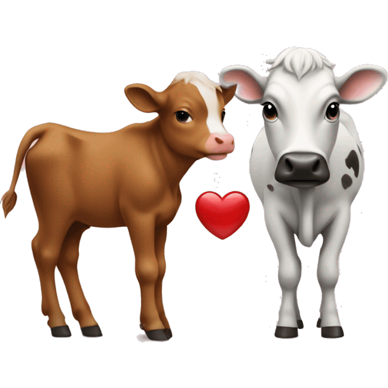 A heart and a calf  emoji