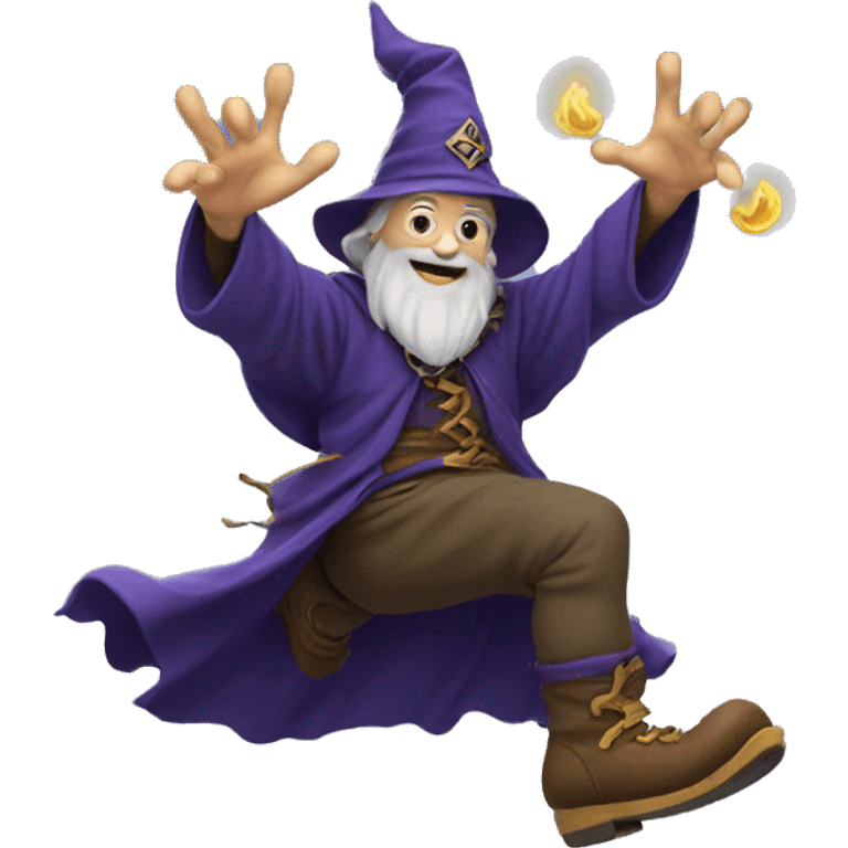 Wizard kicking his feet emoji