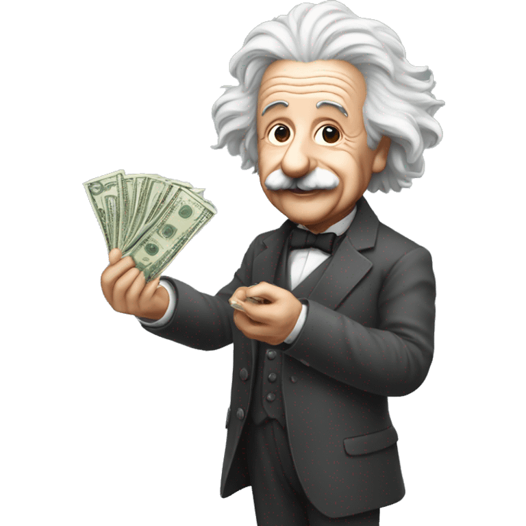 albert einstein cash in his hand emoji