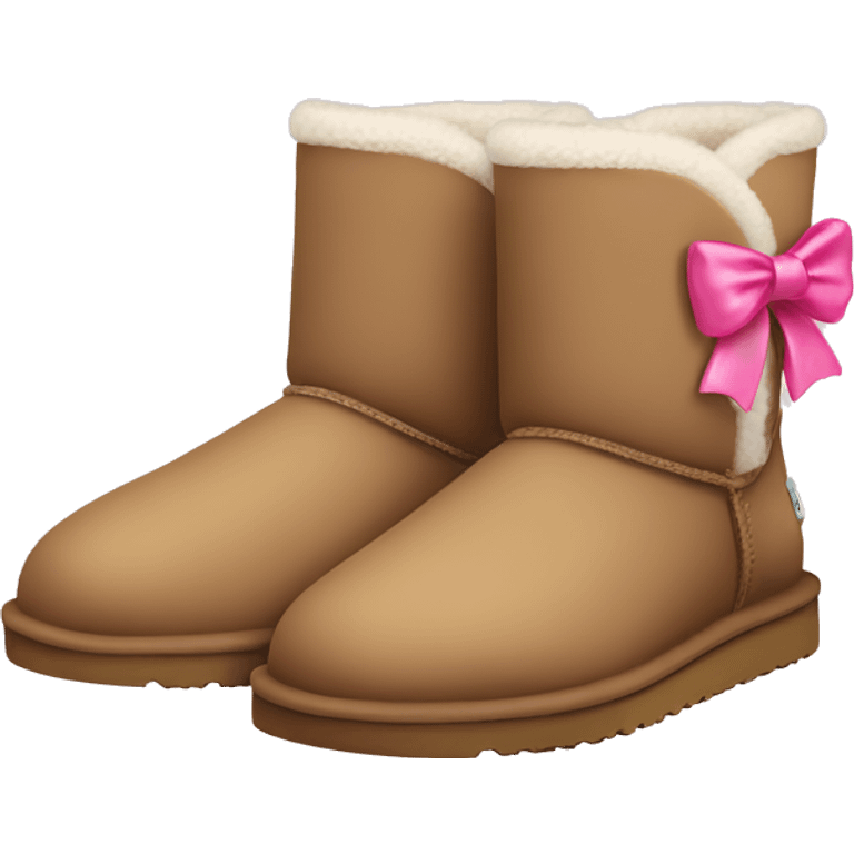 Ugg boots with little pink bows on top emoji