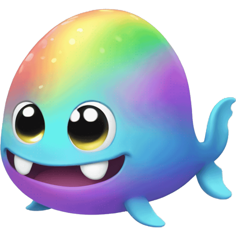 Kawaii derpy fat rainbow sea monster  emoji