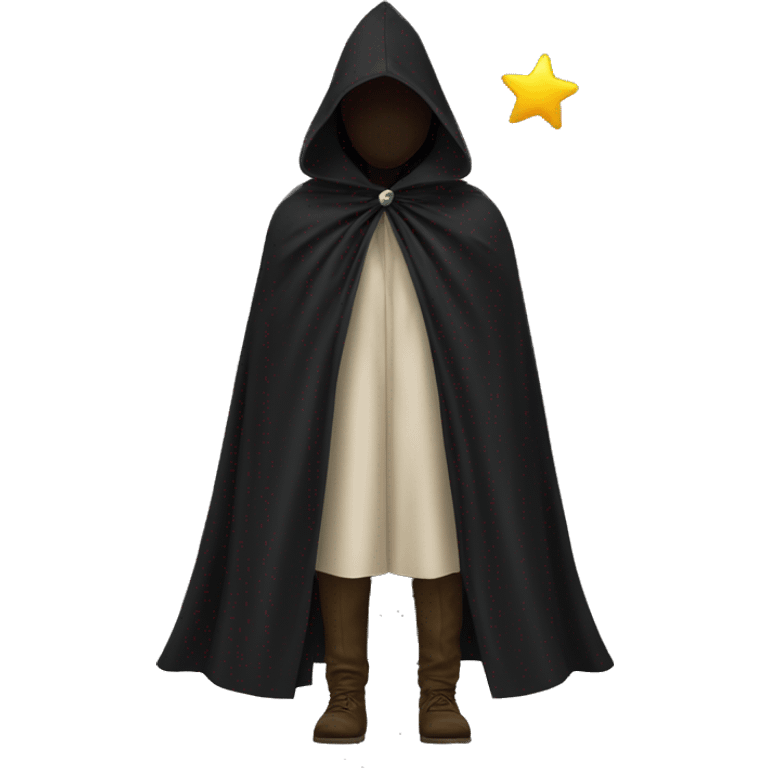 black cloak, 6 stars on fabric, clothing emoji