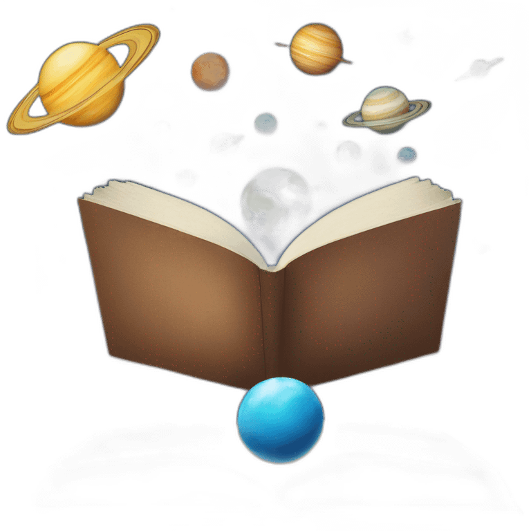 Open book with planets emoji