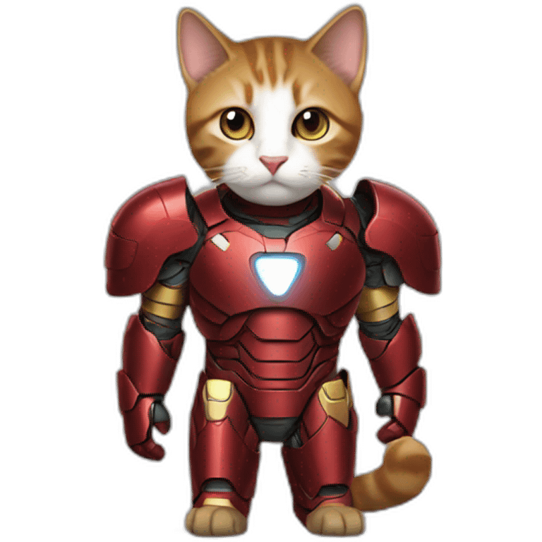 Cat with iron man full body armor emoji