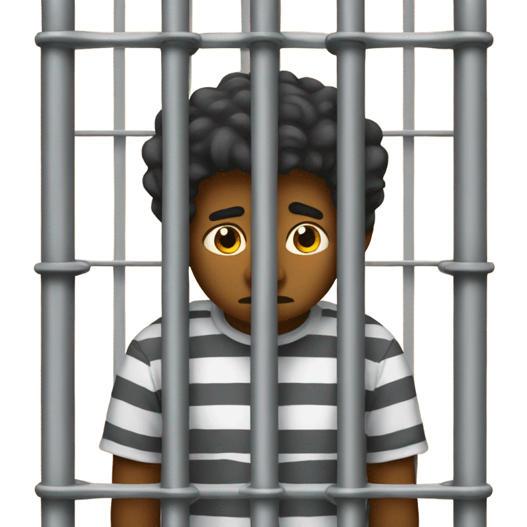 Sad boy in jail cell emoji