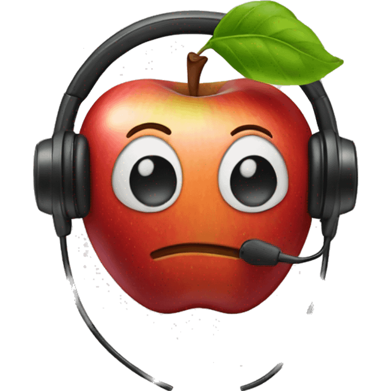 an apple with earphones emoji