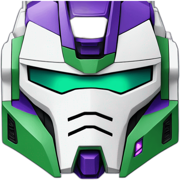 purple and green gundam rx-78-2 face emoji