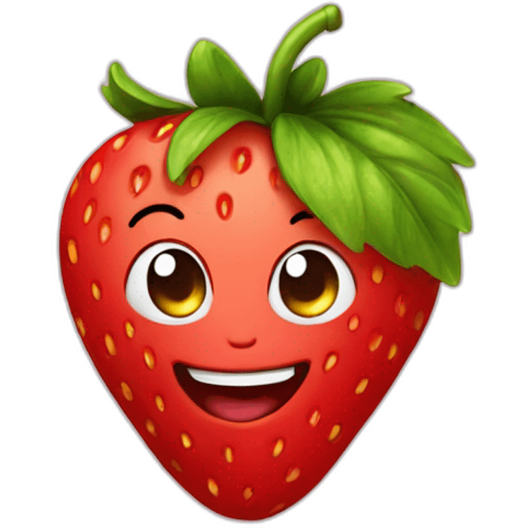 strawberry smiling emoji