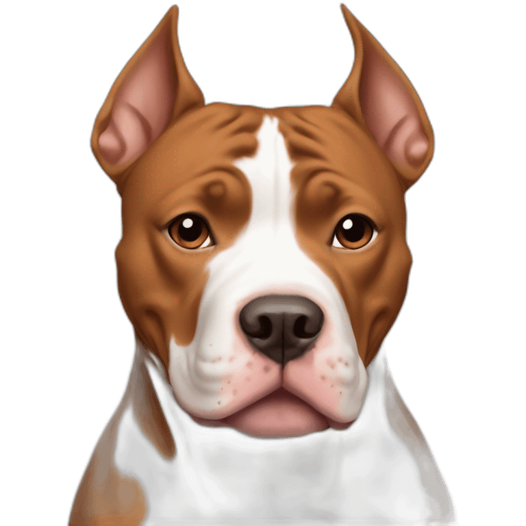 Copper and white colored pitbull emoji