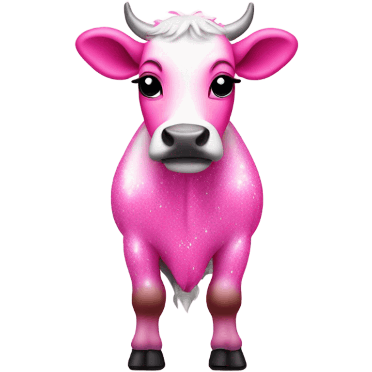 Pink ombre full body cow with glitter  emoji