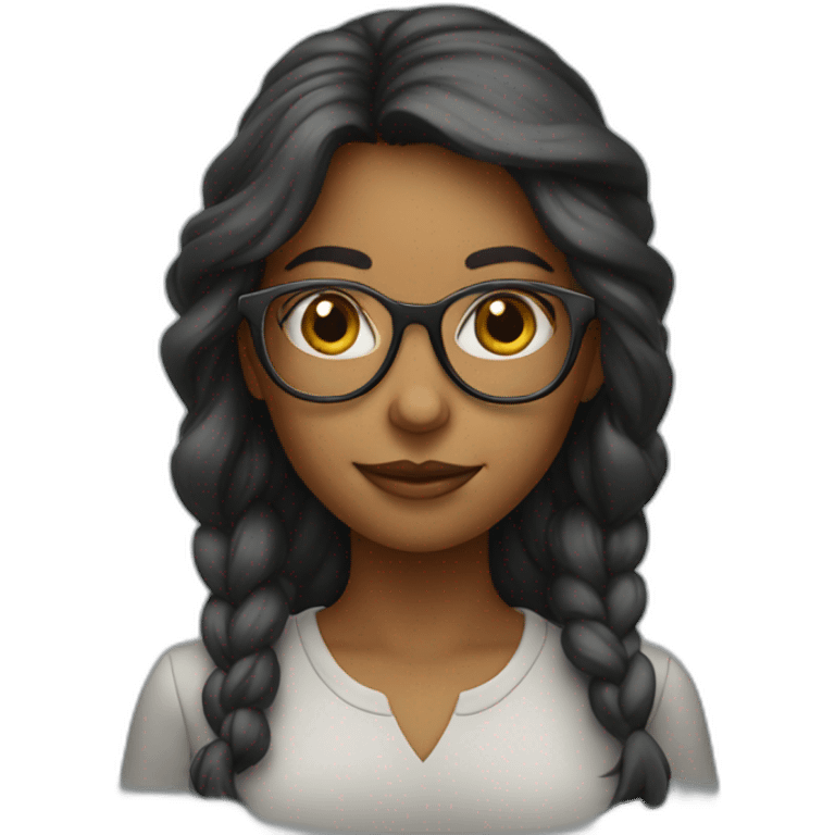 smart girl with reading glasses emoji