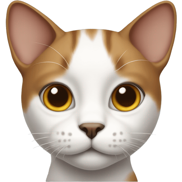 cat, white muzzle, brown ears, spot on nose emoji