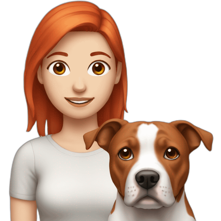 female red hair with staffy emoji