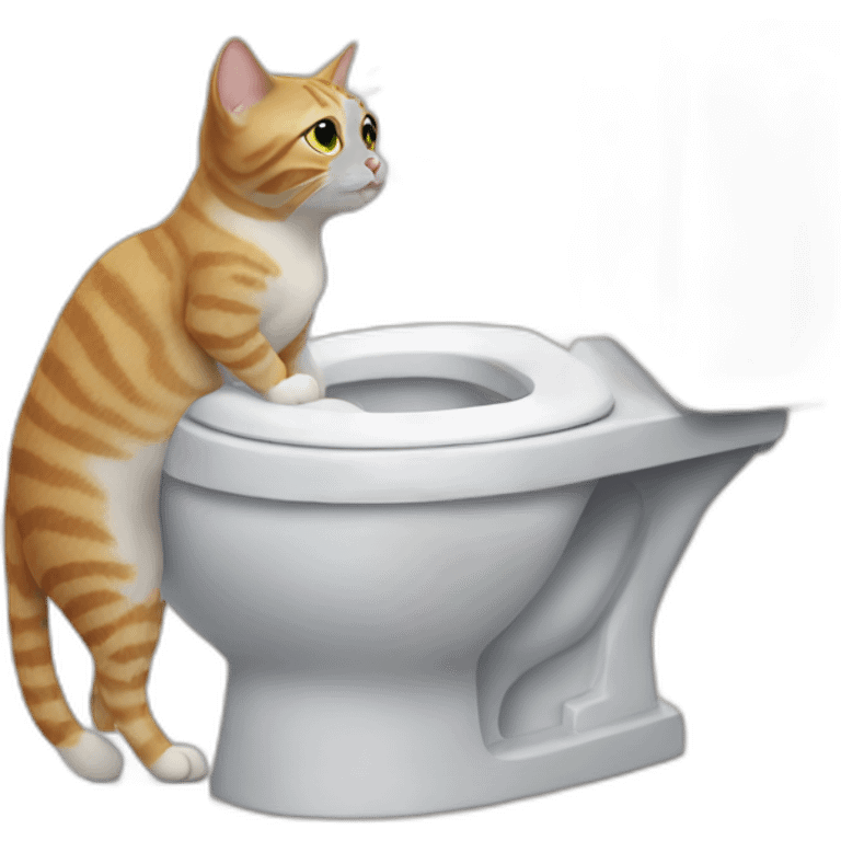 Cat flushing toilet emoji