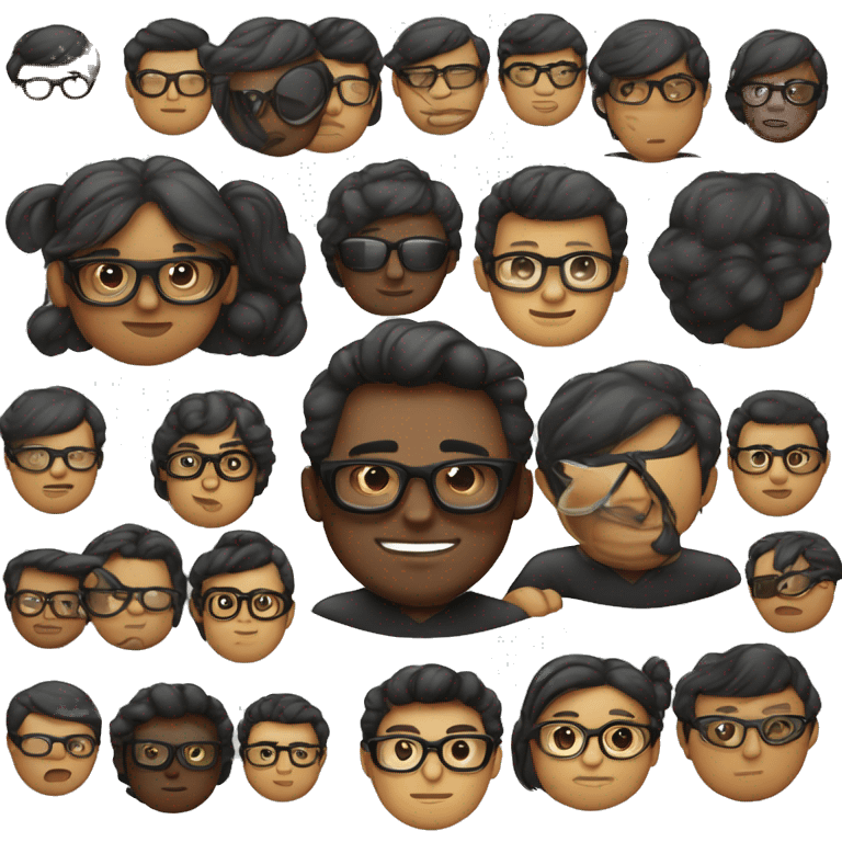 Peruano    cabello negro  con apariencia china con  gafas y laptop emoji