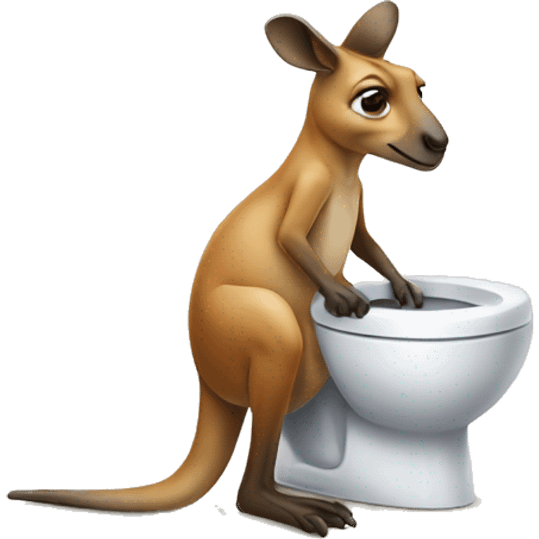 kangaroo on toilet emoji