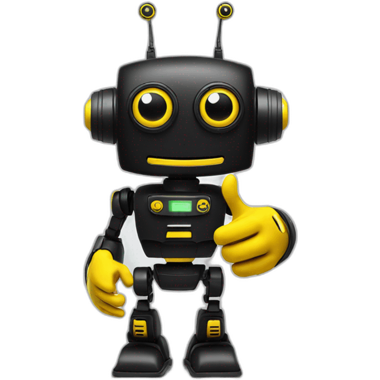 black and yellow robot giving the thumbs-up emoji