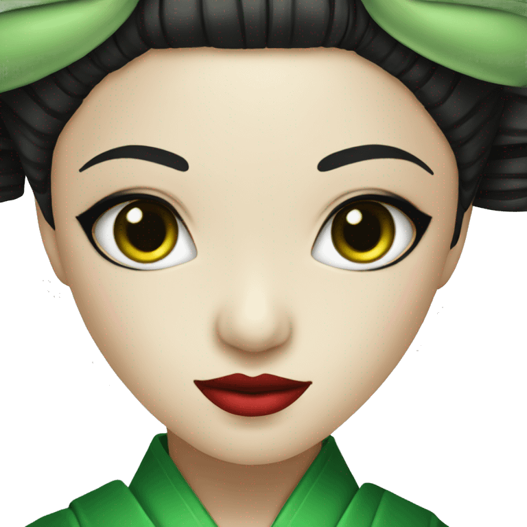 Green eyes geisha emoji