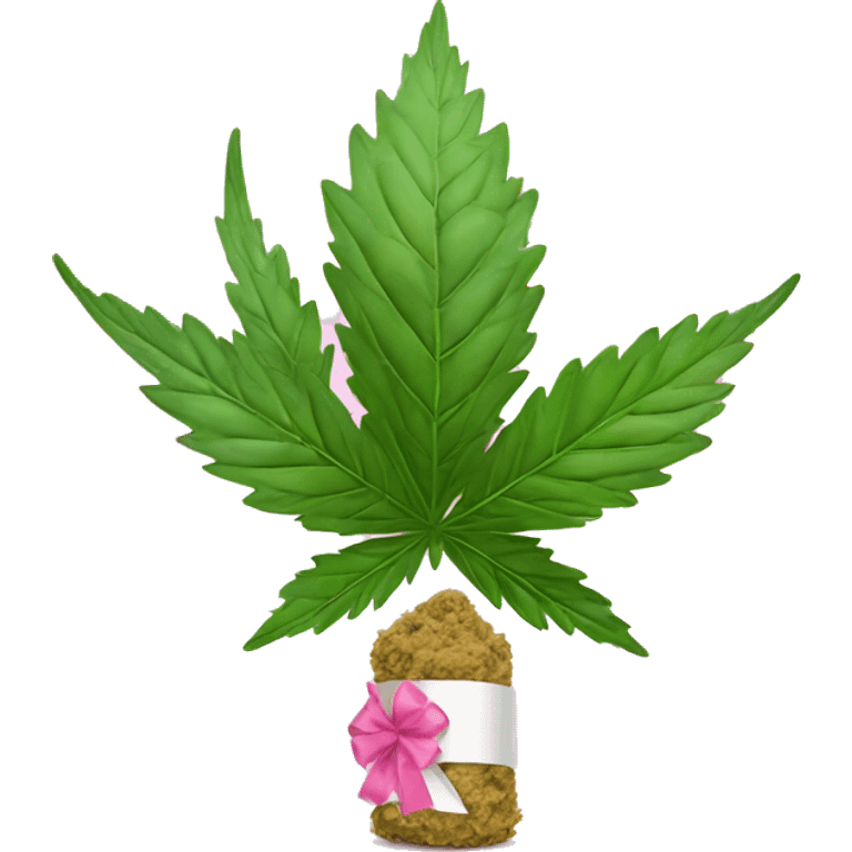 rolled cbd with pink ribbon emoji