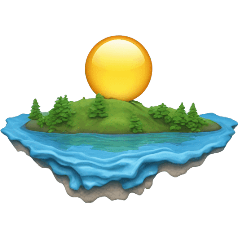 Realistic Patch of lake water isolated.  emoji