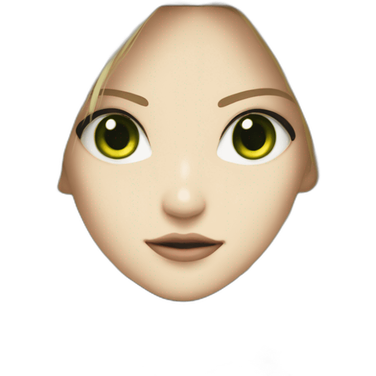 Alita battle angel blonde and green eyes anime style emoji