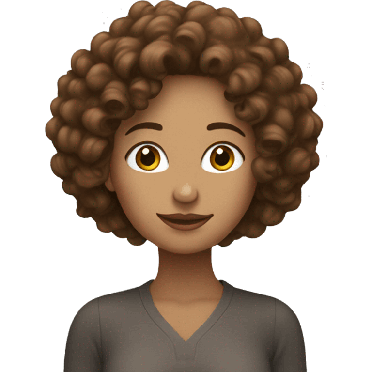 ￼ woman with brown curly hair emoji