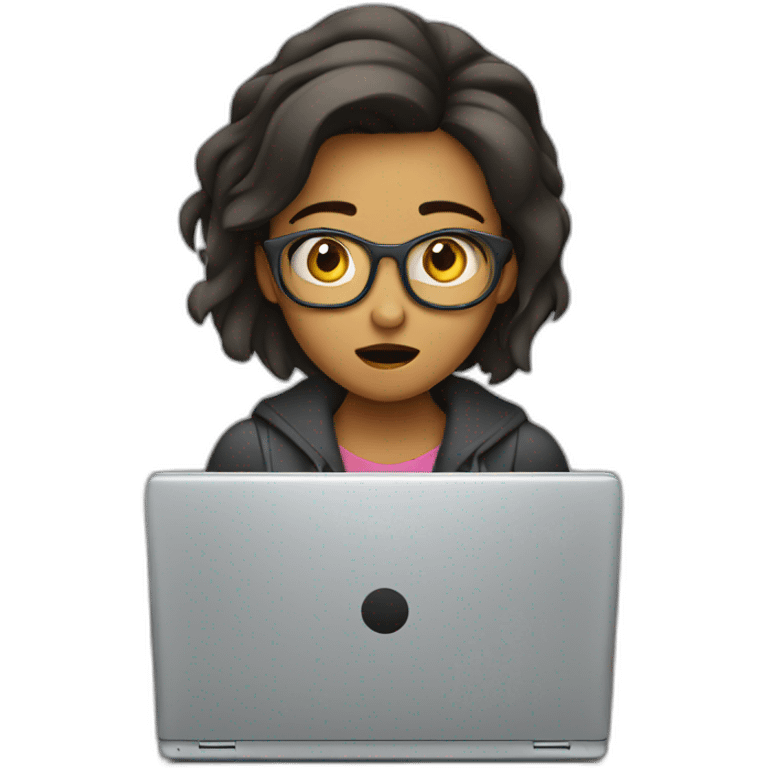 Confused laptop woman emoji