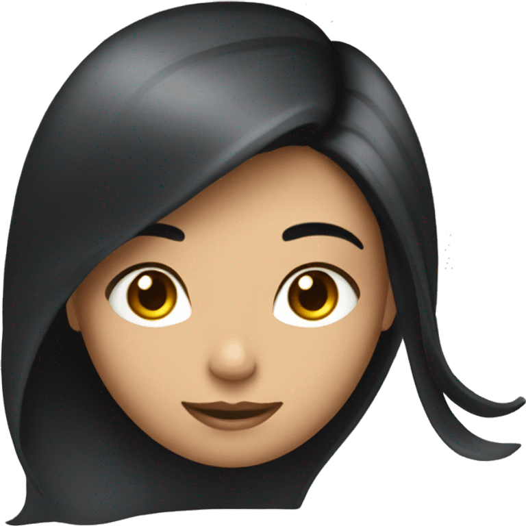 girl with long dark hair styled with a dyson emoji