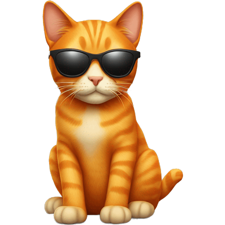 orange cat with sunglasses  emoji