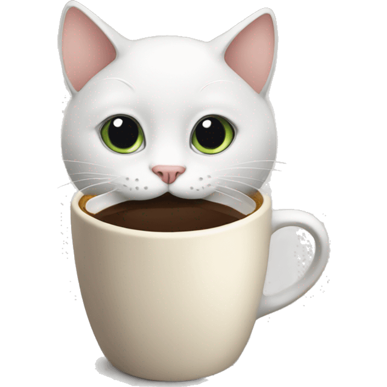 Cat with coffee emoji