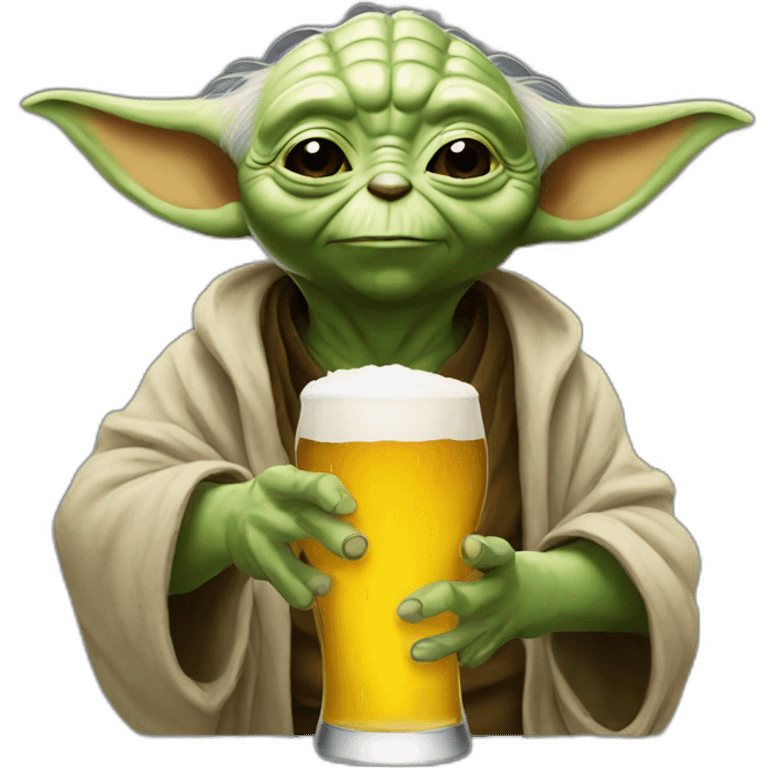 Yoda drinking beer emoji