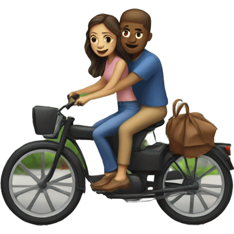 Girl riding her husband around town emoji