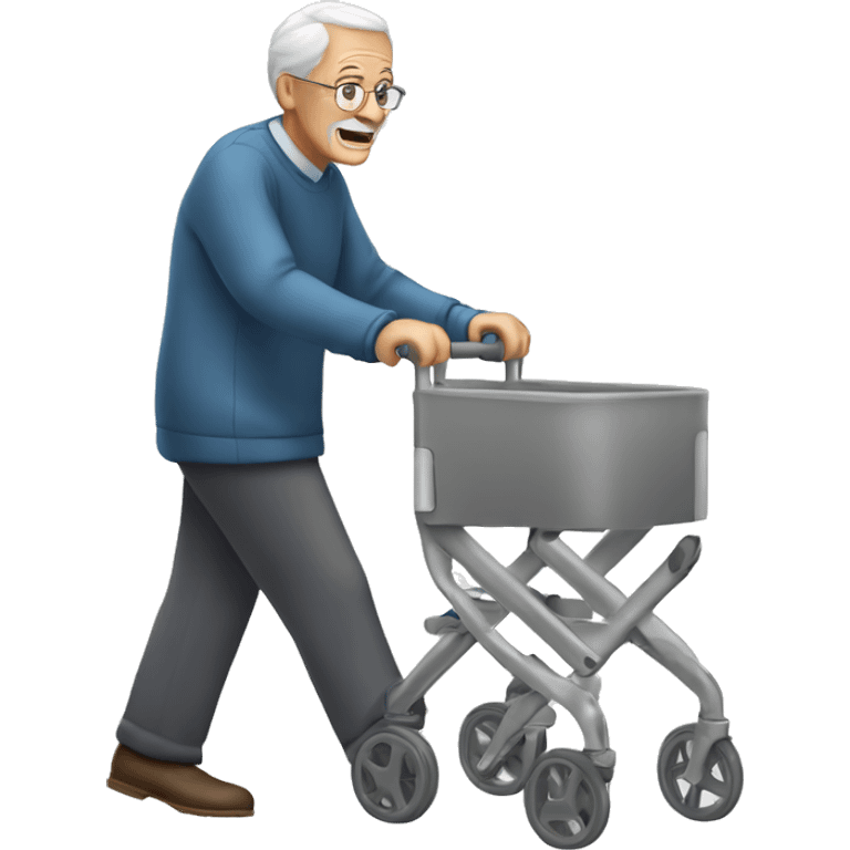 Elderly man using a walker  emoji