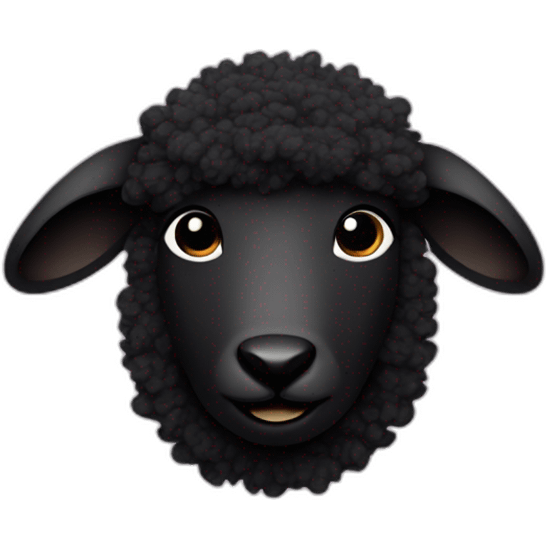 a person with a black lamb head and black wool emoji