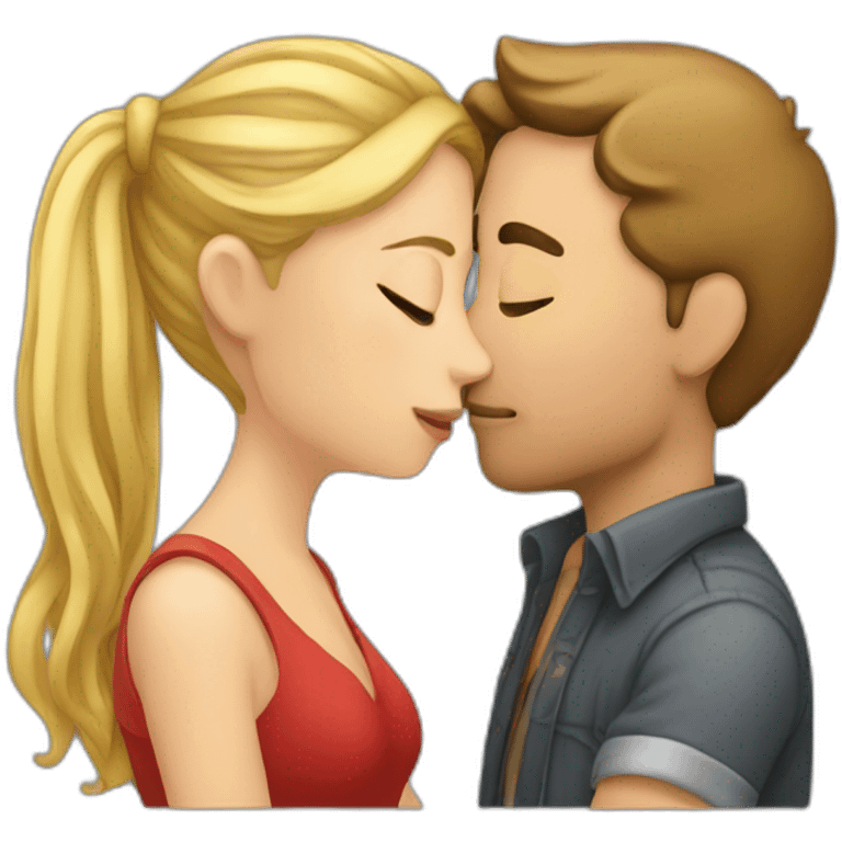 A pair of lovers kissing emoji