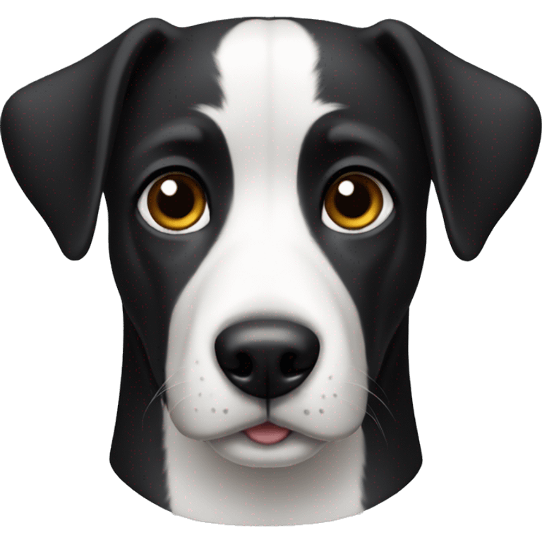 black and white dog one ear bend emoji